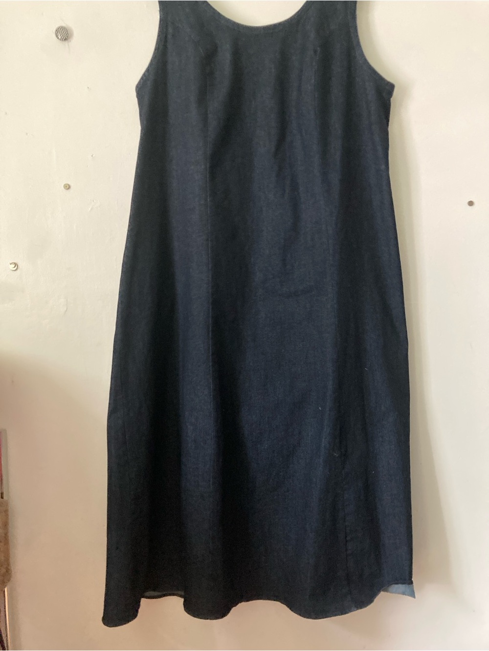 Jessica London Denim-Style sleeveless A line dress